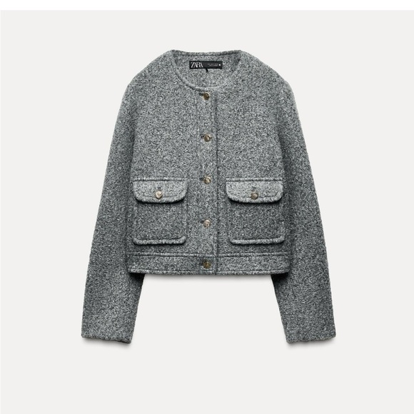 Zara Gray Blazer Jacket - Picture 5 of 9